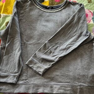 Lands End Sweatshirt: blue with jeweled collar